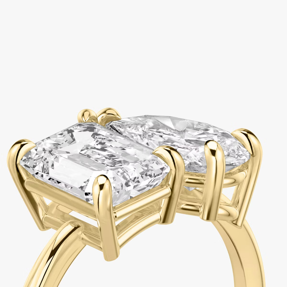 The Toi et Moi Emerald & Pear Yellow Gold Two-Stone Engagement Ring