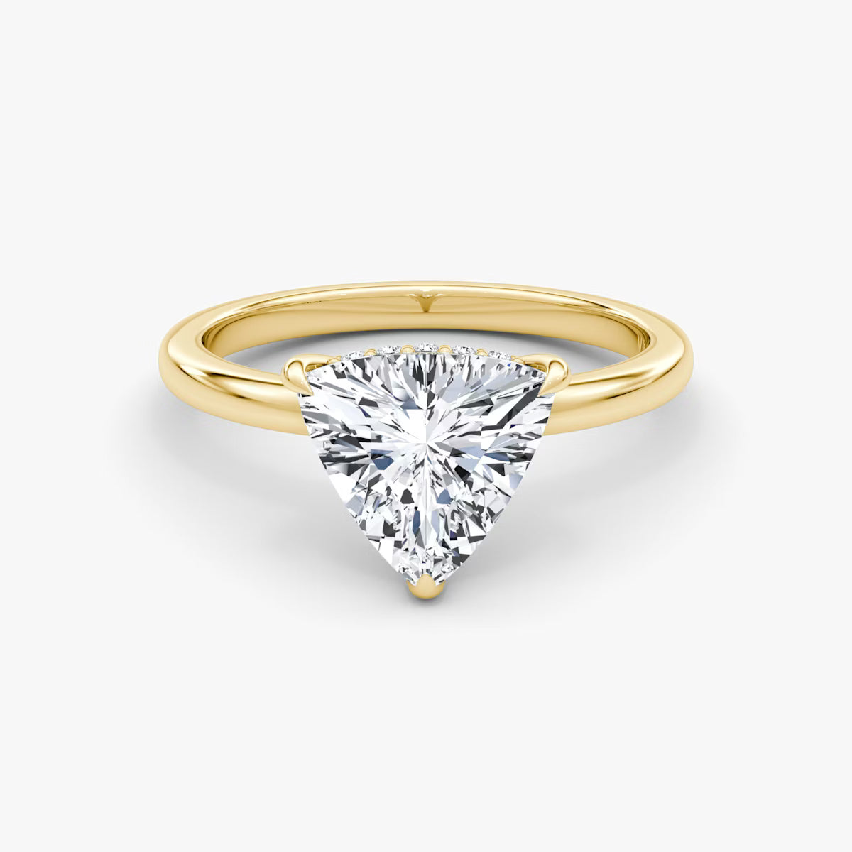 The Floating Trillion-Cut Yellow Gold Solitaire Engagement Ring
