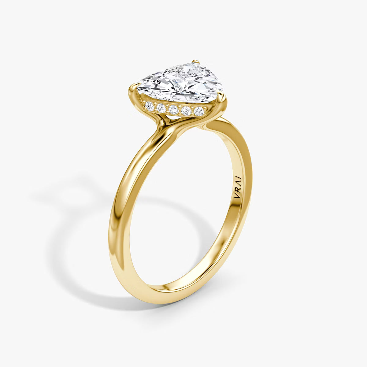 The Floating Trillion-Cut Yellow Gold Solitaire Engagement Ring