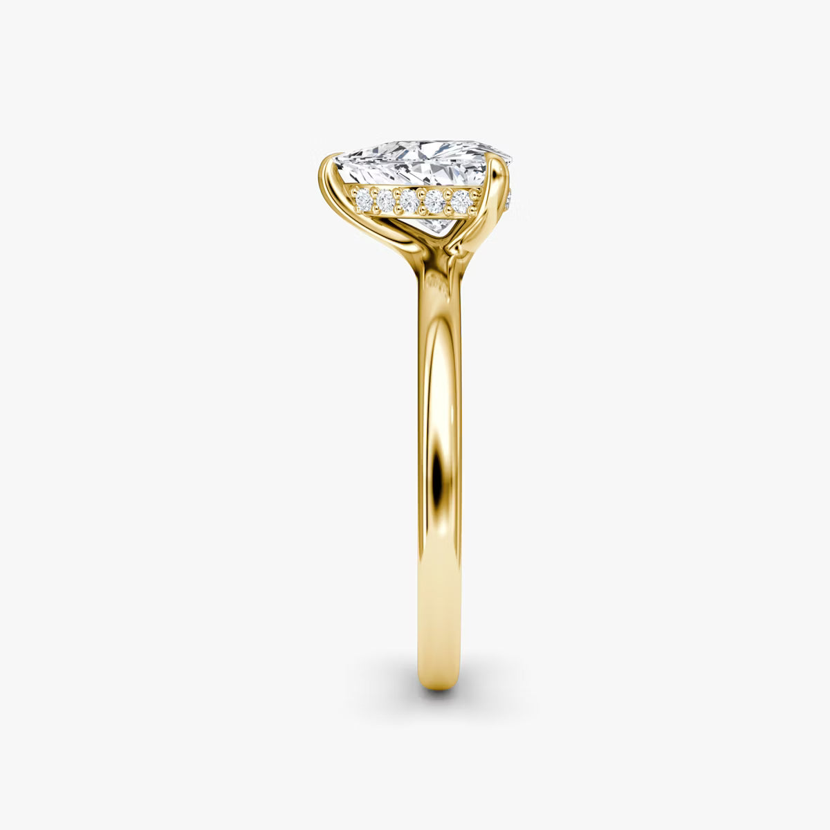 The Floating Trillion-Cut Yellow Gold Solitaire Engagement Ring