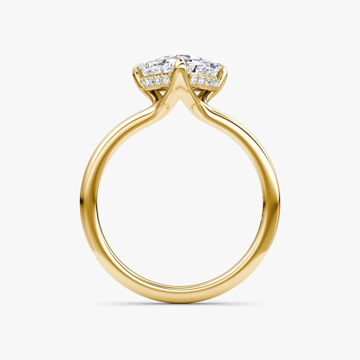 The Floating Trillion-Cut Yellow Gold Solitaire Engagement Ring
