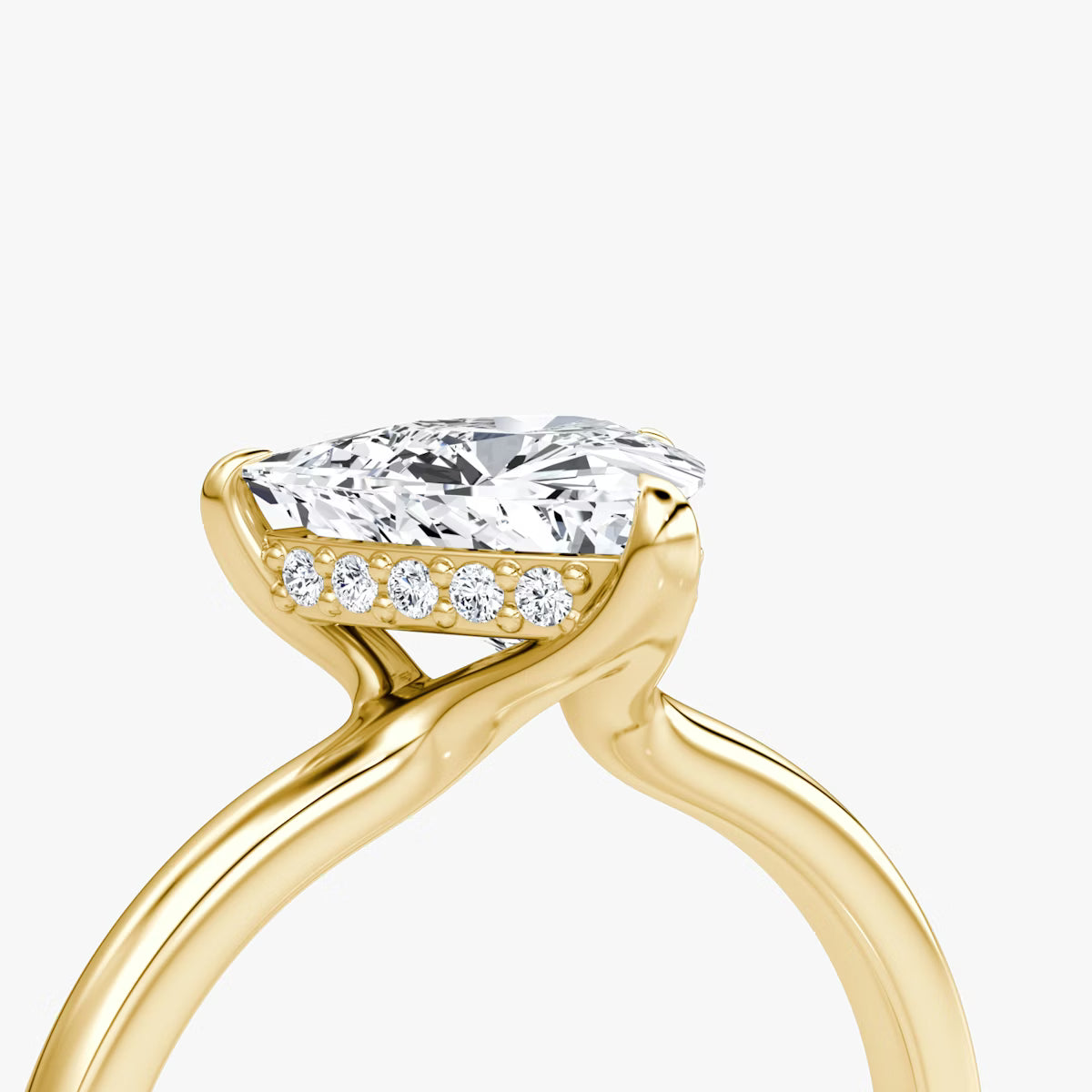 The Floating Trillion-Cut Yellow Gold Solitaire Engagement Ring