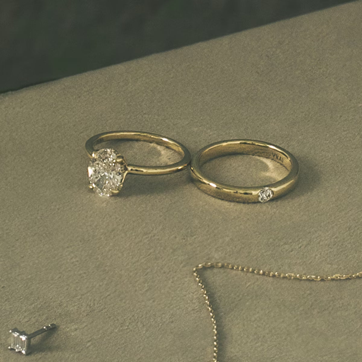 The Floating Trillion-Cut Yellow Gold Solitaire Engagement Ring