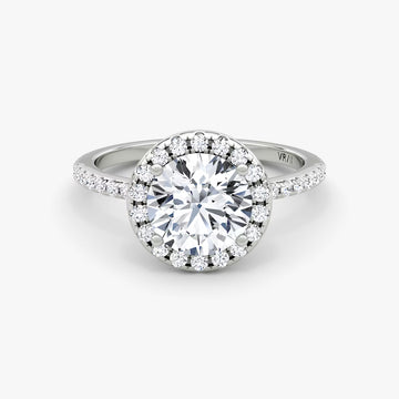The Radiant Halo Round Brilliant White Gold Engagement Ring