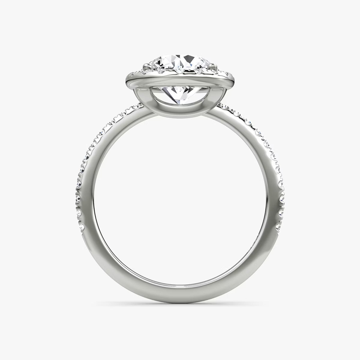 The Radiant Halo Round Brilliant White Gold Engagement Ring