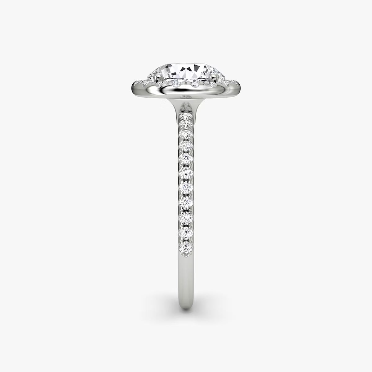 The Radiant Halo Round Brilliant White Gold Engagement Ring