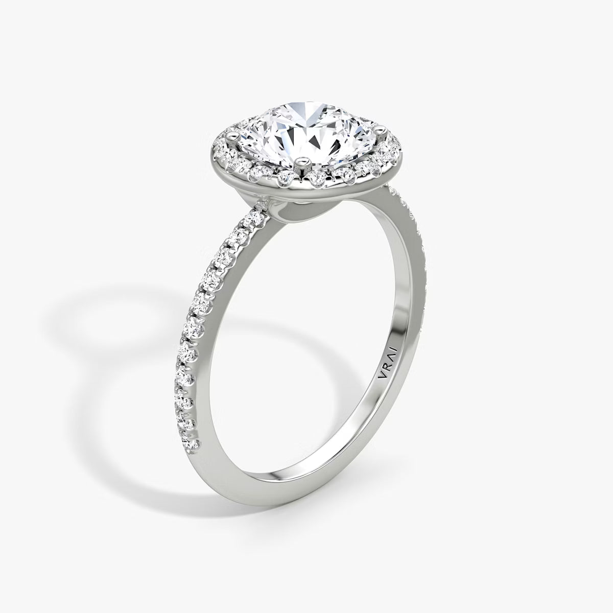 The Radiant Halo Round Brilliant White Gold Engagement Ring