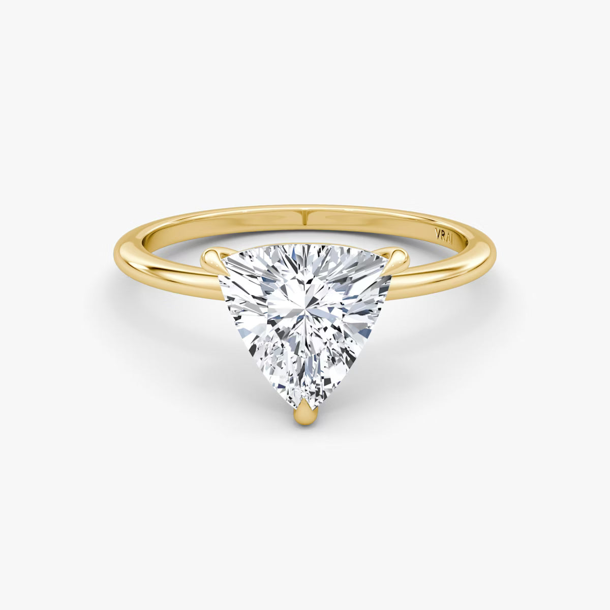 The Petite Four-Prong Trillion-Cut Yellow Gold Solitaire Engagement Ring