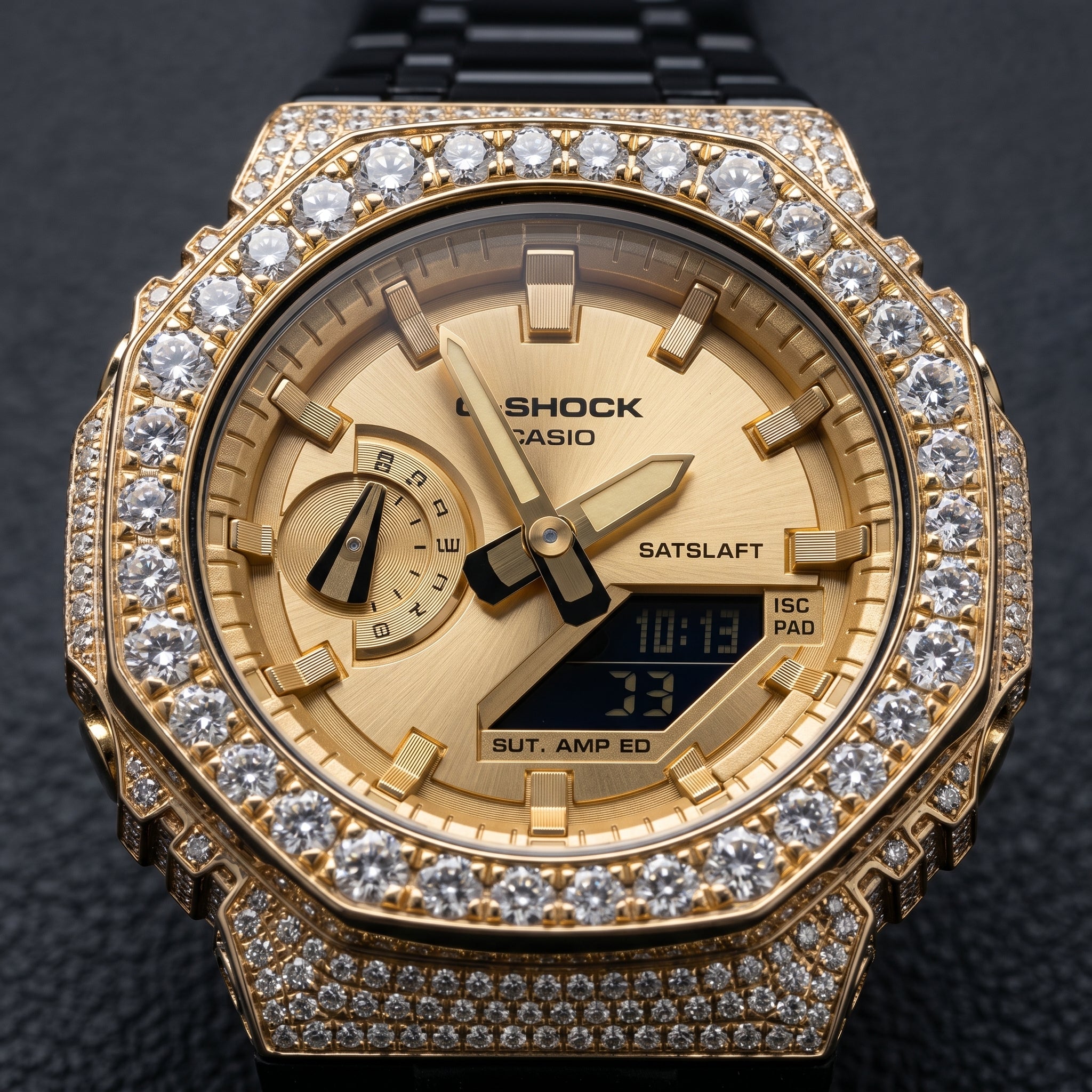 The Sovereign Chrono-Shield in Iced Moissanite (Rose Gold & Silver Edition)