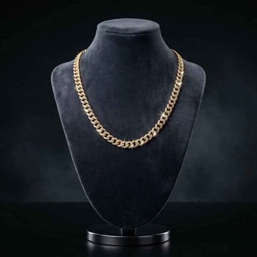 Diamond-Cut 925 Silver Plain Chain with Gold Coating