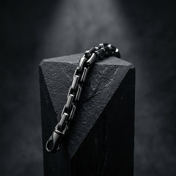 The Forge Box Chain Link Bracelet in Brushed Gunmetal