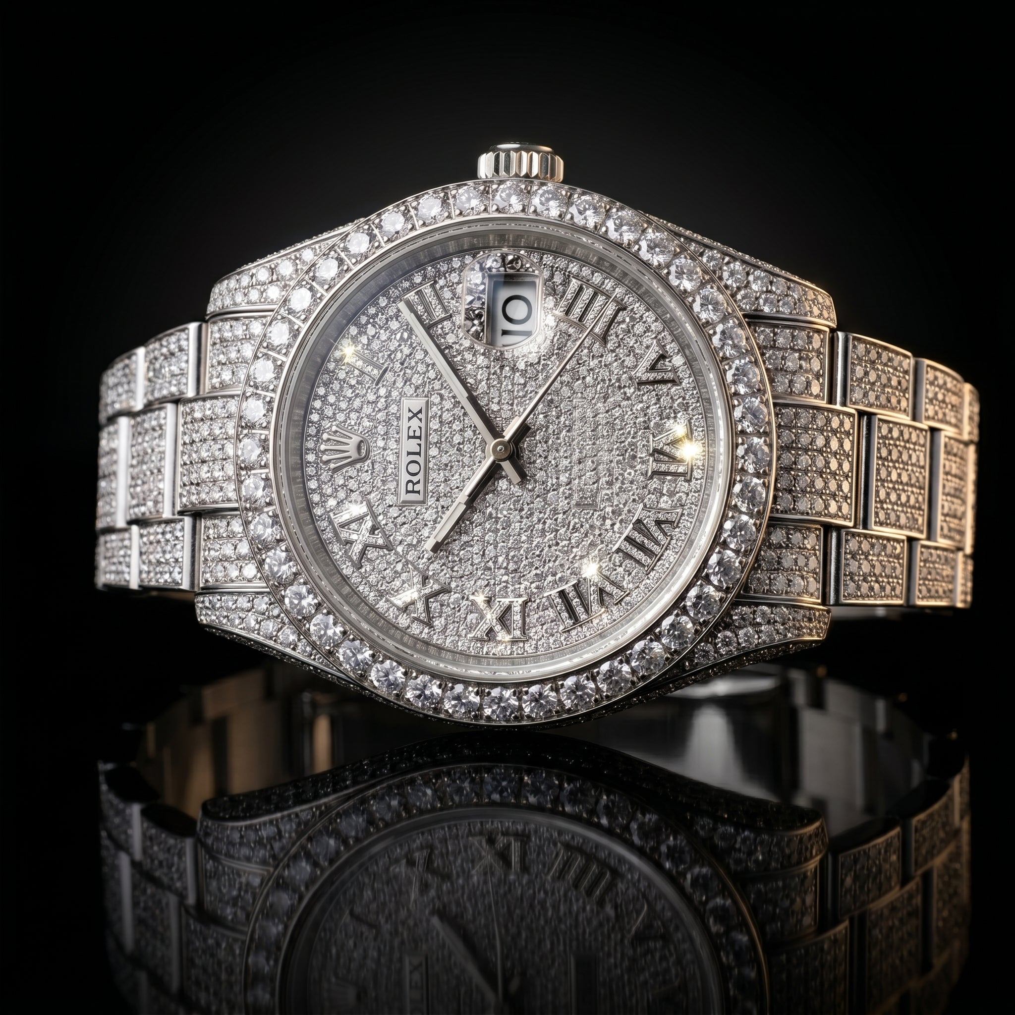 The Datejust Frostbite Roman Diamond Bustdown Timepiece