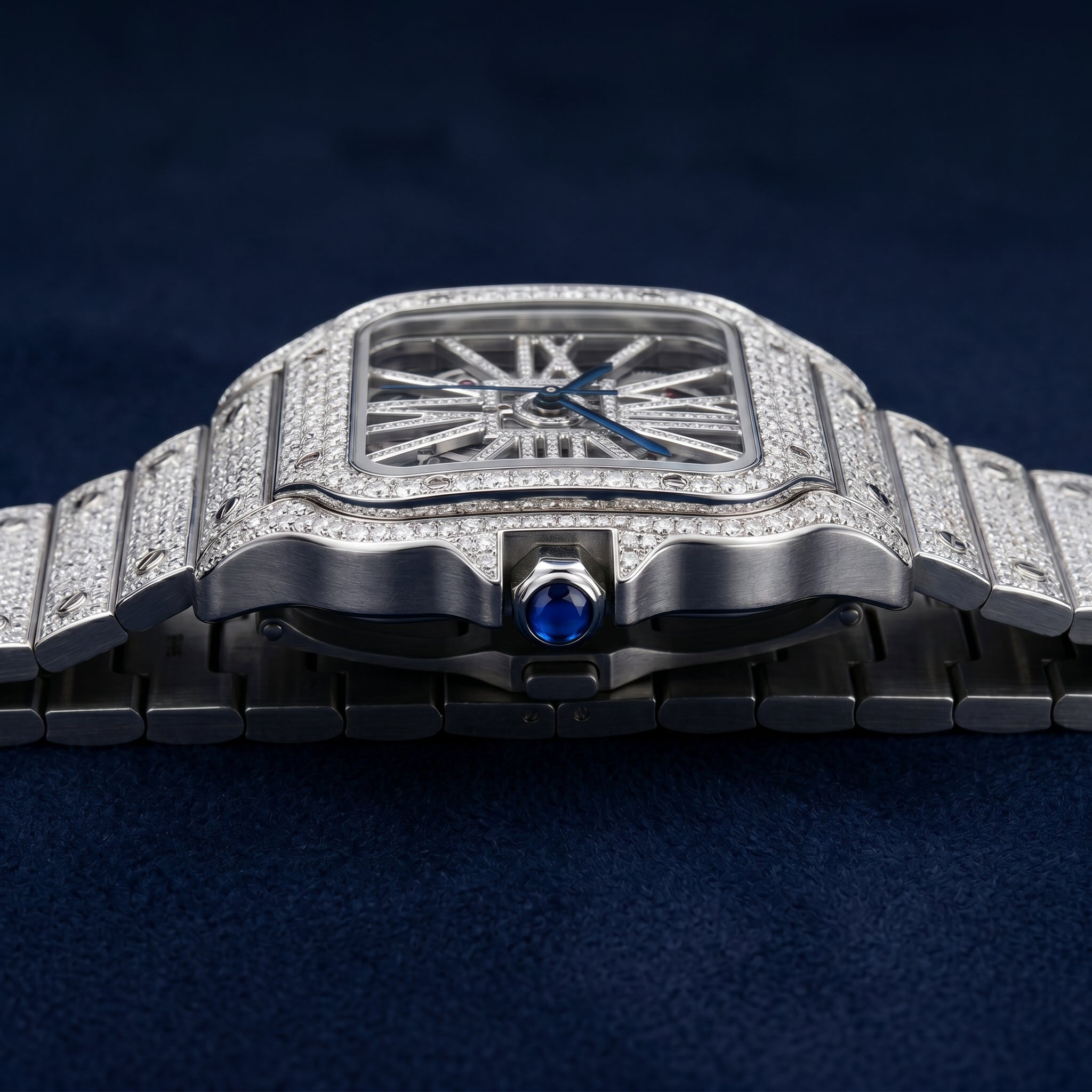 The Santos de Cartier Skeleton Bustdown