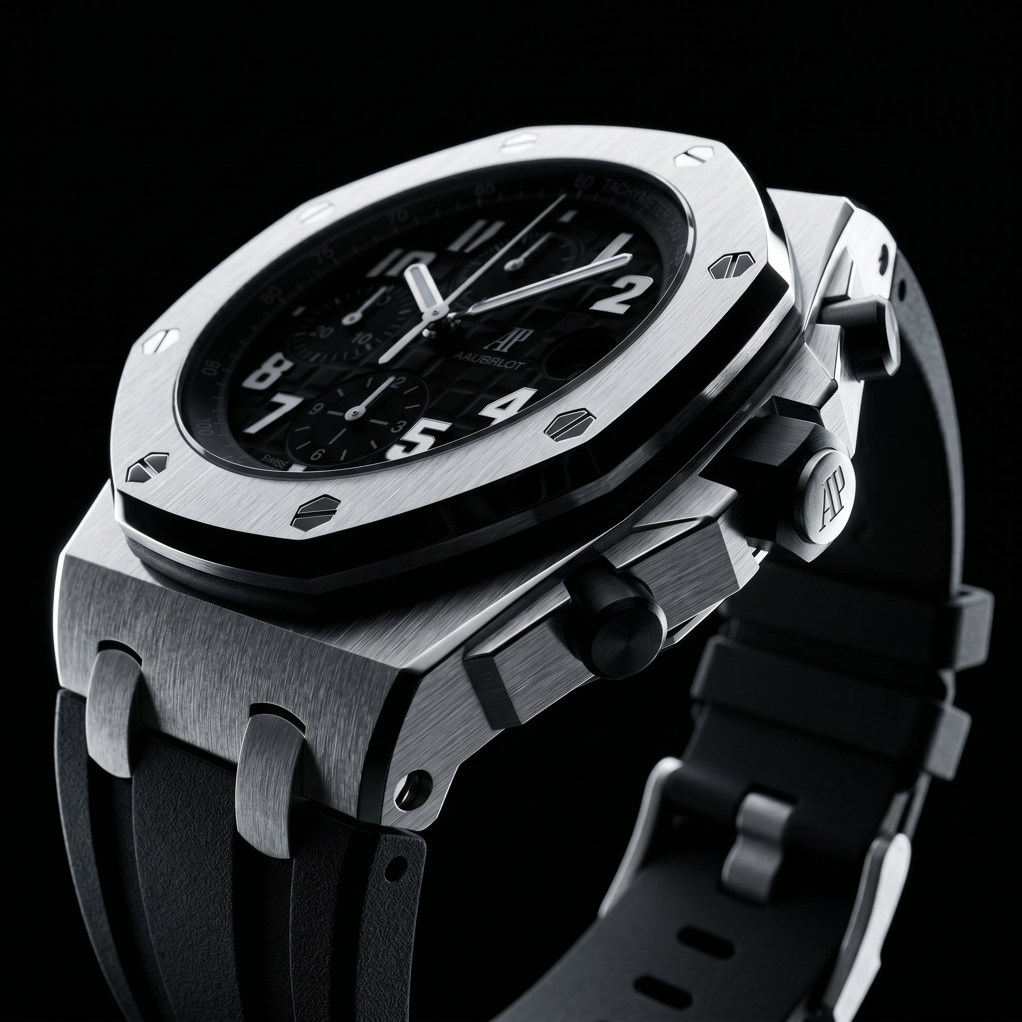 The Vanguard Chronograph Luxury Watch in Brushed Steel