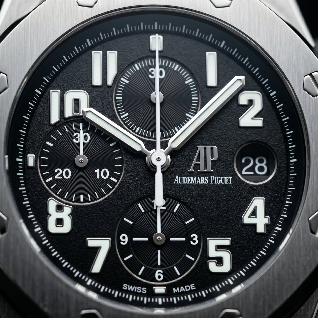The Vanguard Chronograph Luxury Watch in Brushed Steel