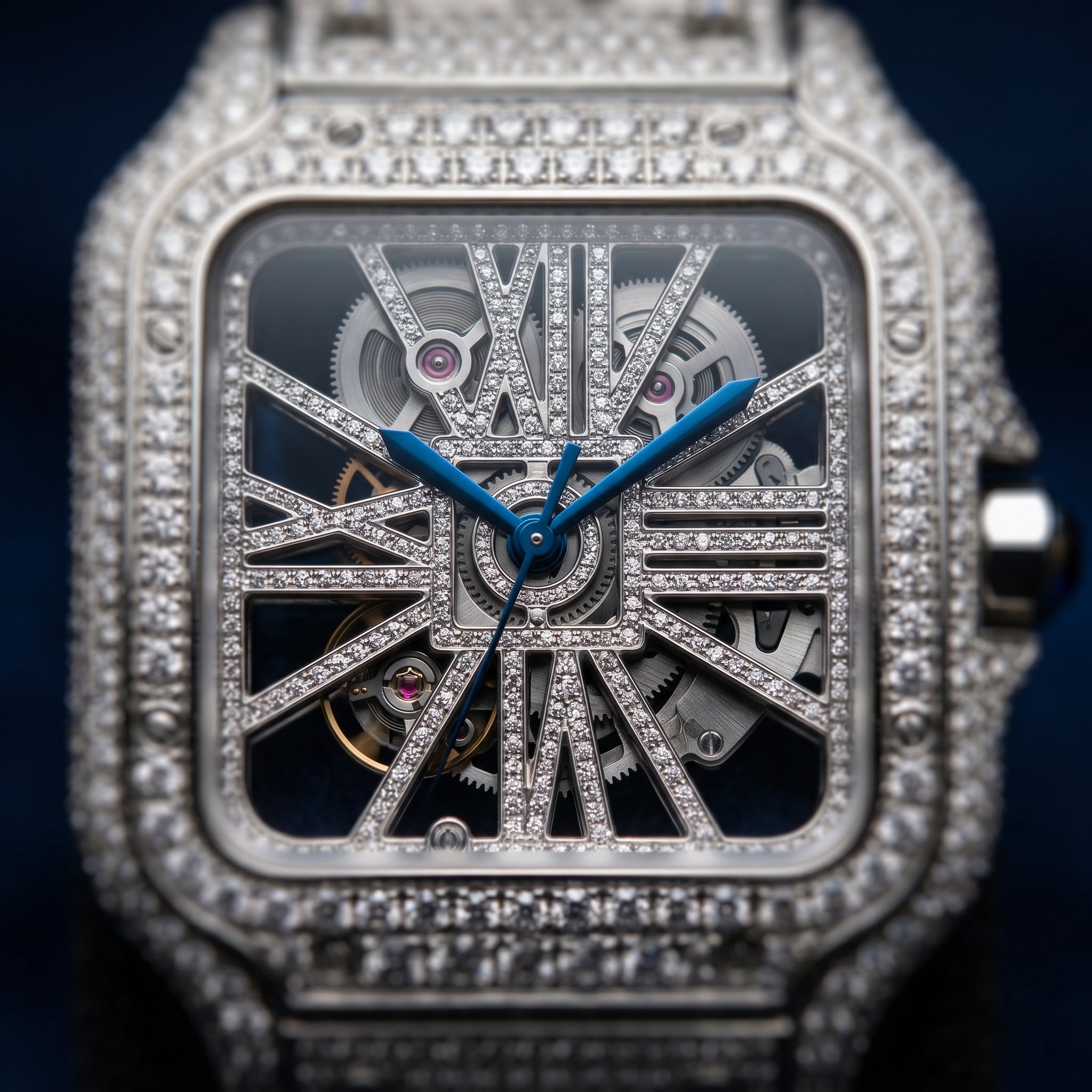 The Santos de Cartier Skeleton Bustdown