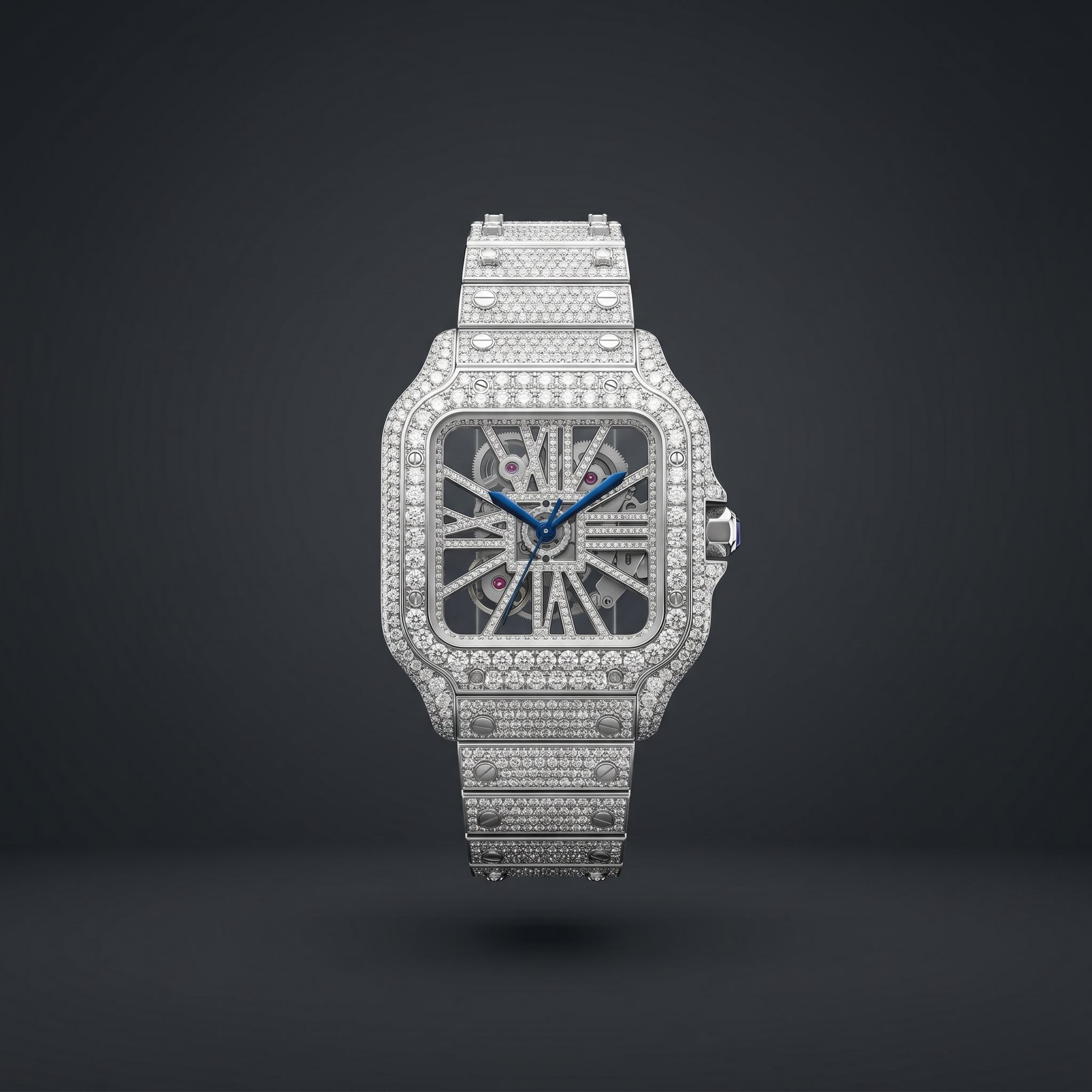 The Santos de Cartier Skeleton Bustdown