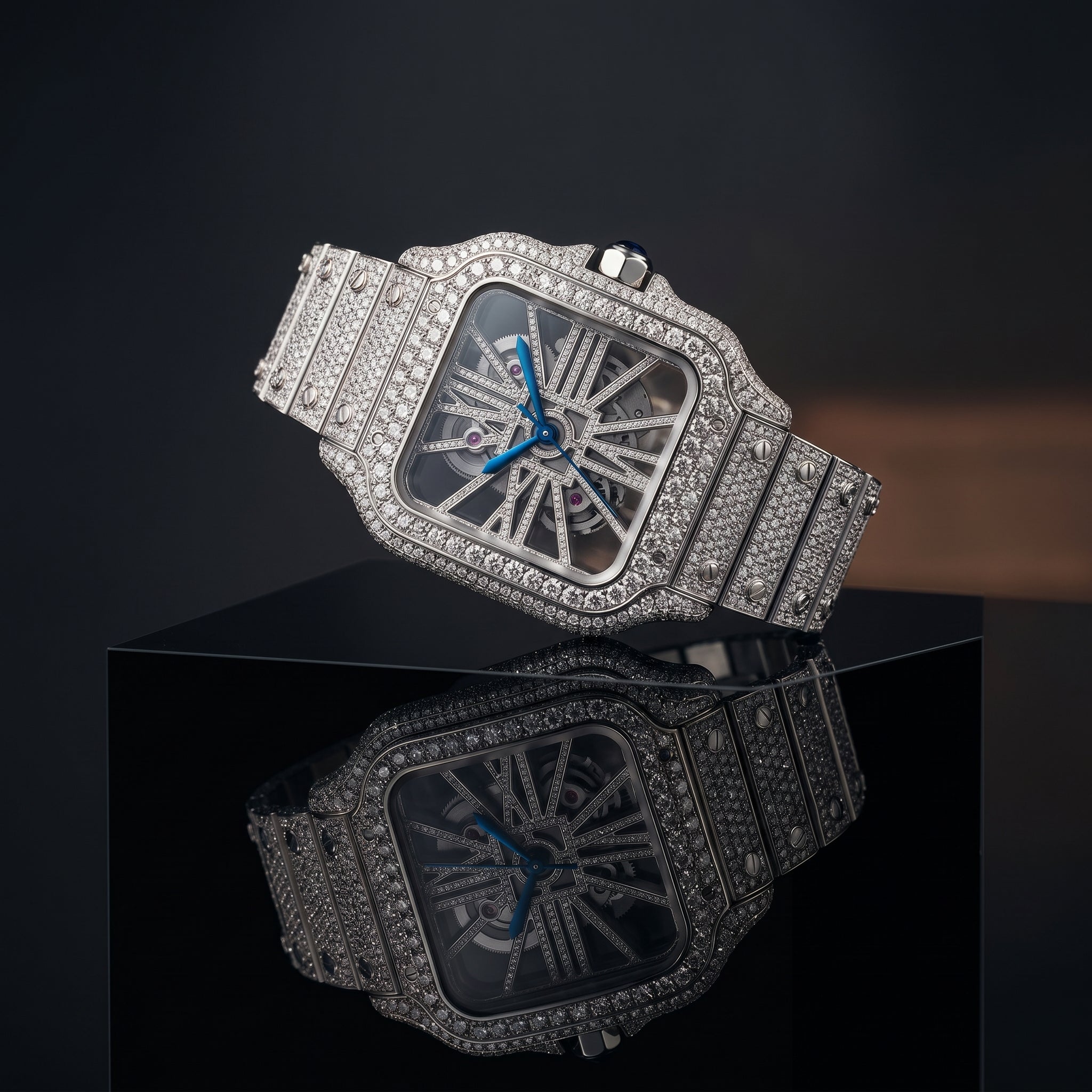 The Santos de Cartier Skeleton Bustdown