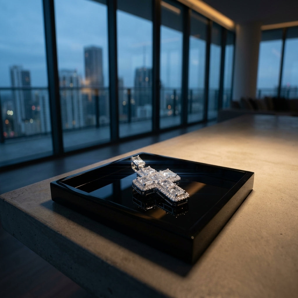 Sovereign Radiance Baguette Cross Pendant