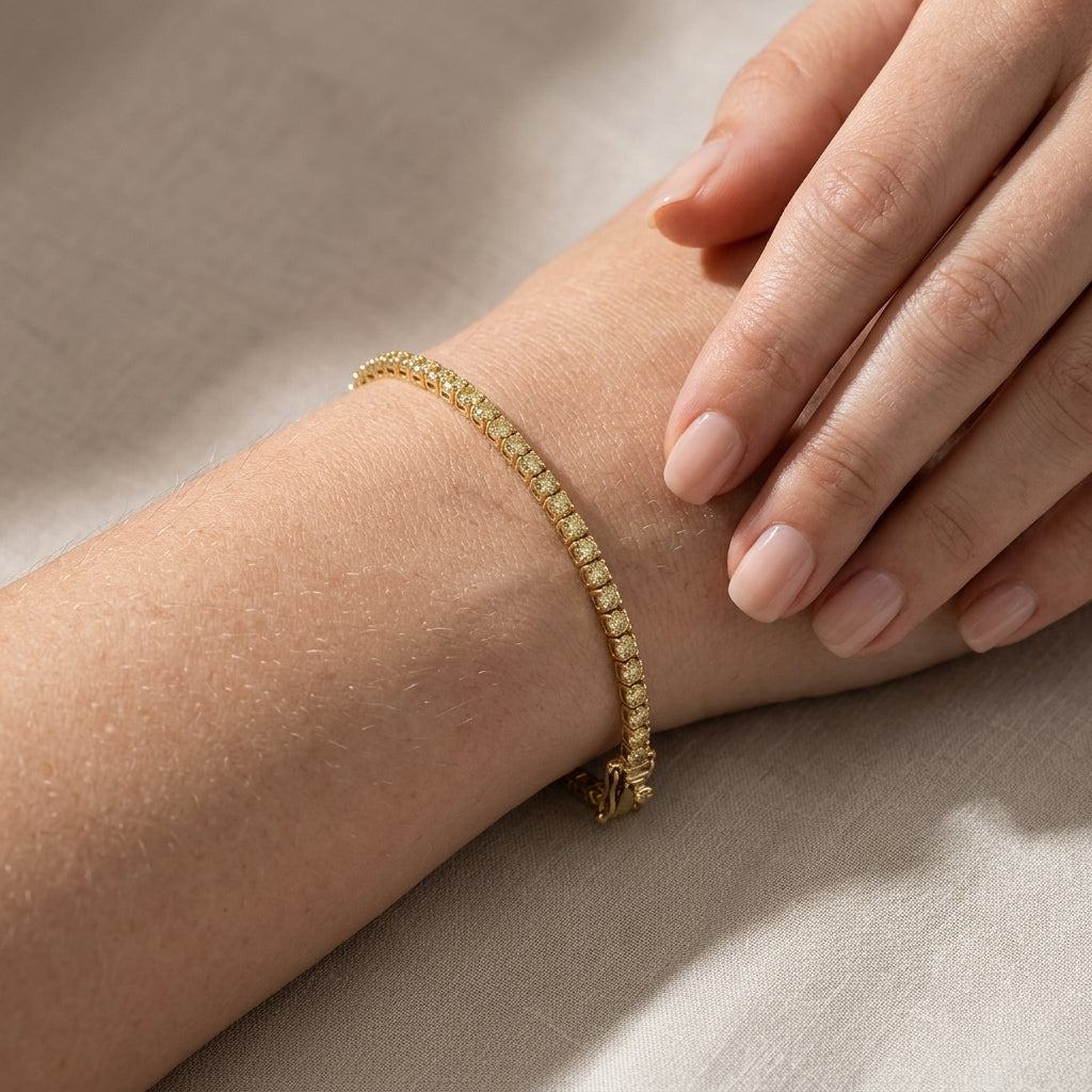The Classic Moissanite Tennis Bracelet in Vermeil Sterling Silver