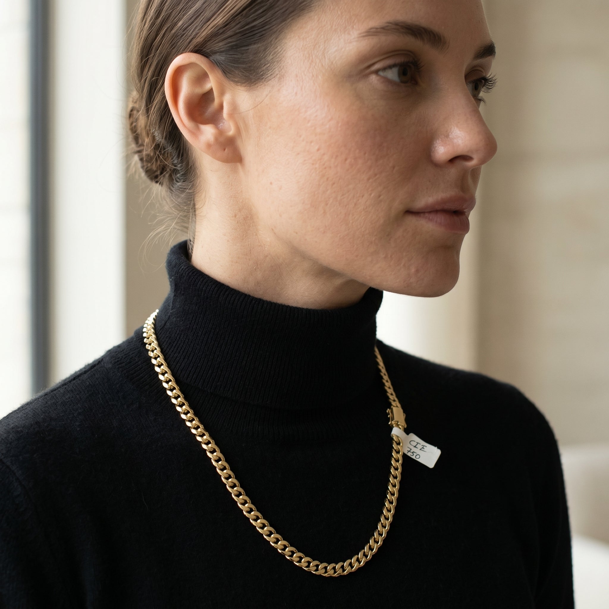 Gold-Coated Miami Silver Chain Necklace
