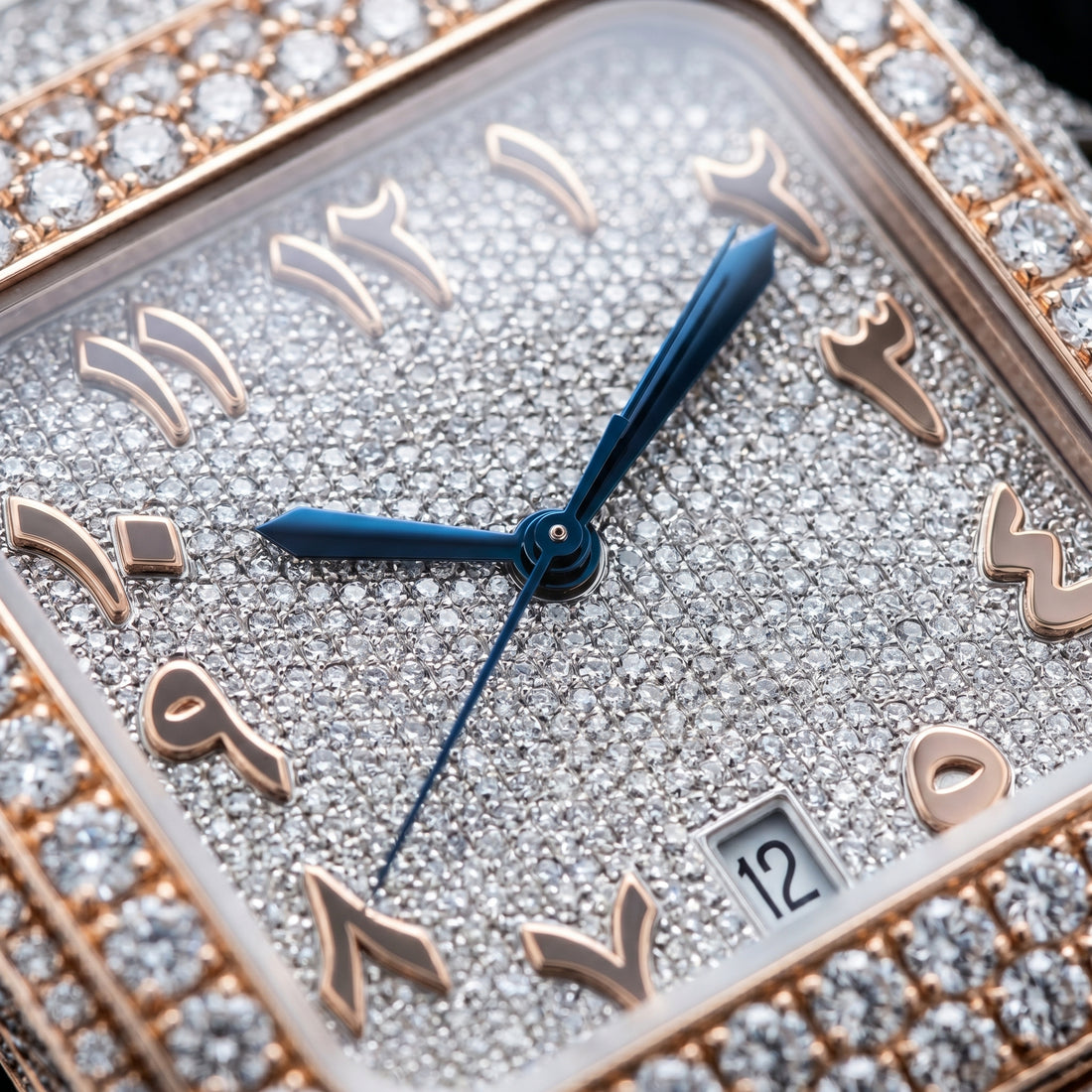 The Sovereign Santos Fully Flooded Timepiece — Rose Gold & Eastern Arabic Dial Edition