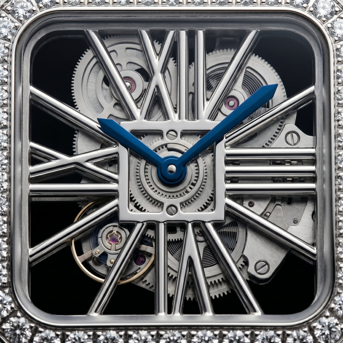 The Luminary Square "Bustdown" Skeleton Timepiece – Ice Edition