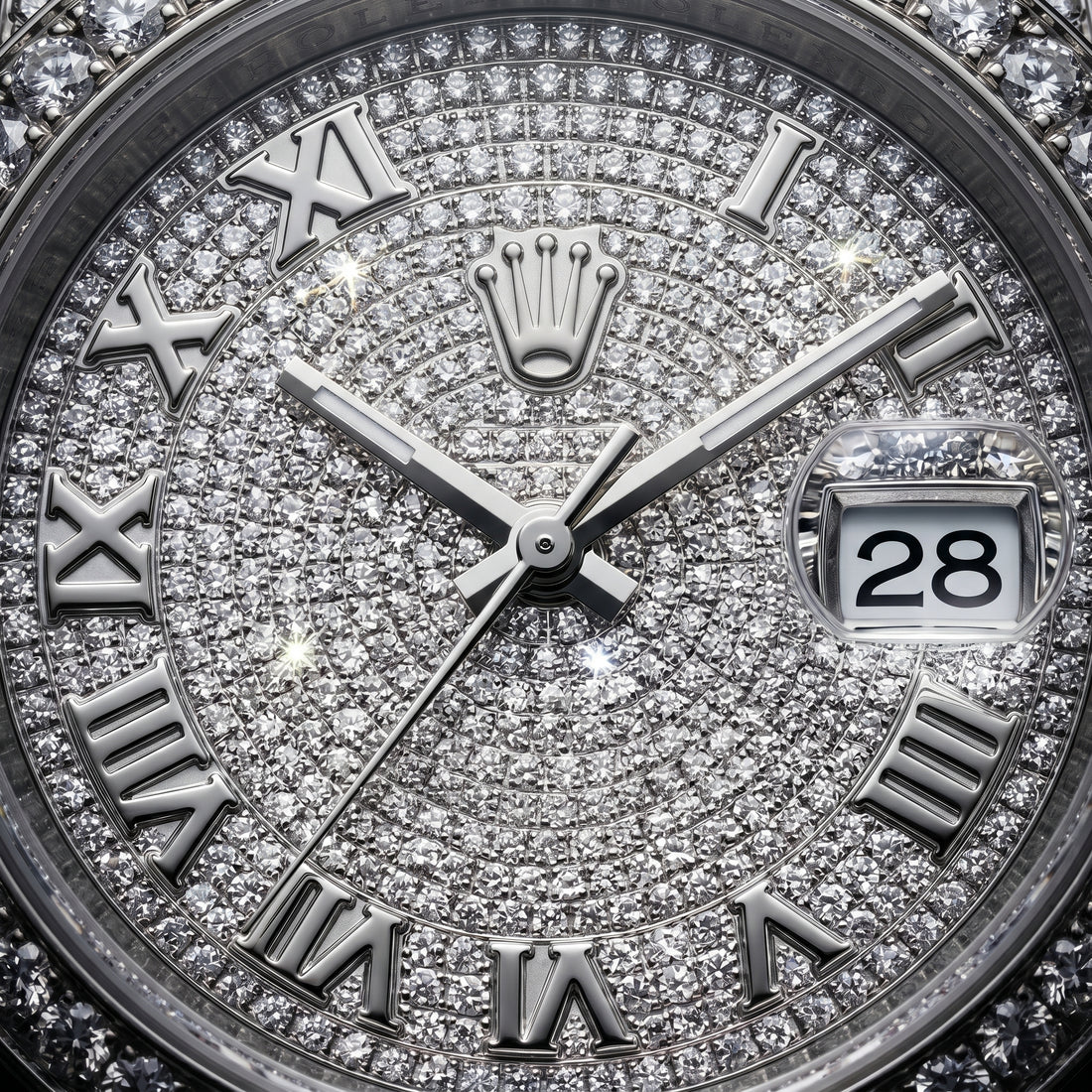 The Datejust Frostbite Roman Diamond Bustdown Timepiece