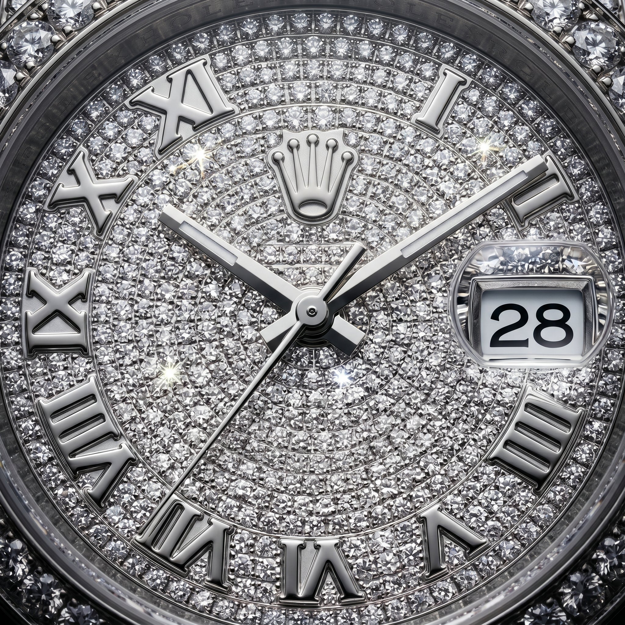 The Datejust Frostbite Roman Diamond Bustdown Timepiece