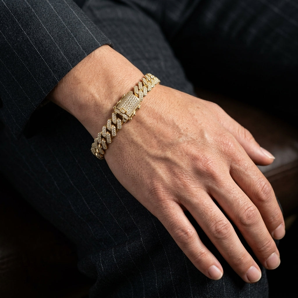 The Monaco Pavé Moissanite Cuban Link Bracelet