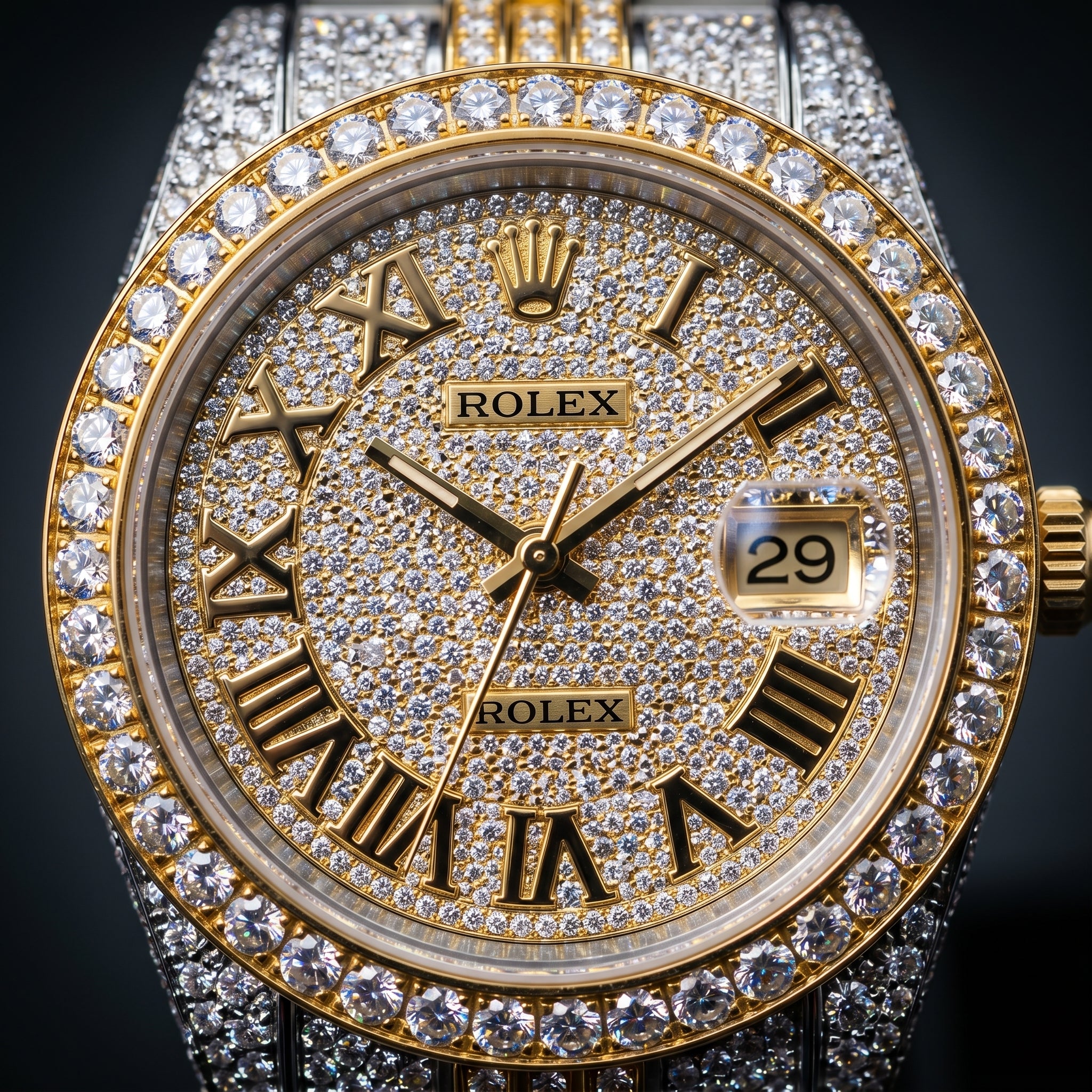 The Sovereign Datejust Chronometer in Two-Tone Full Pavé Moissanite