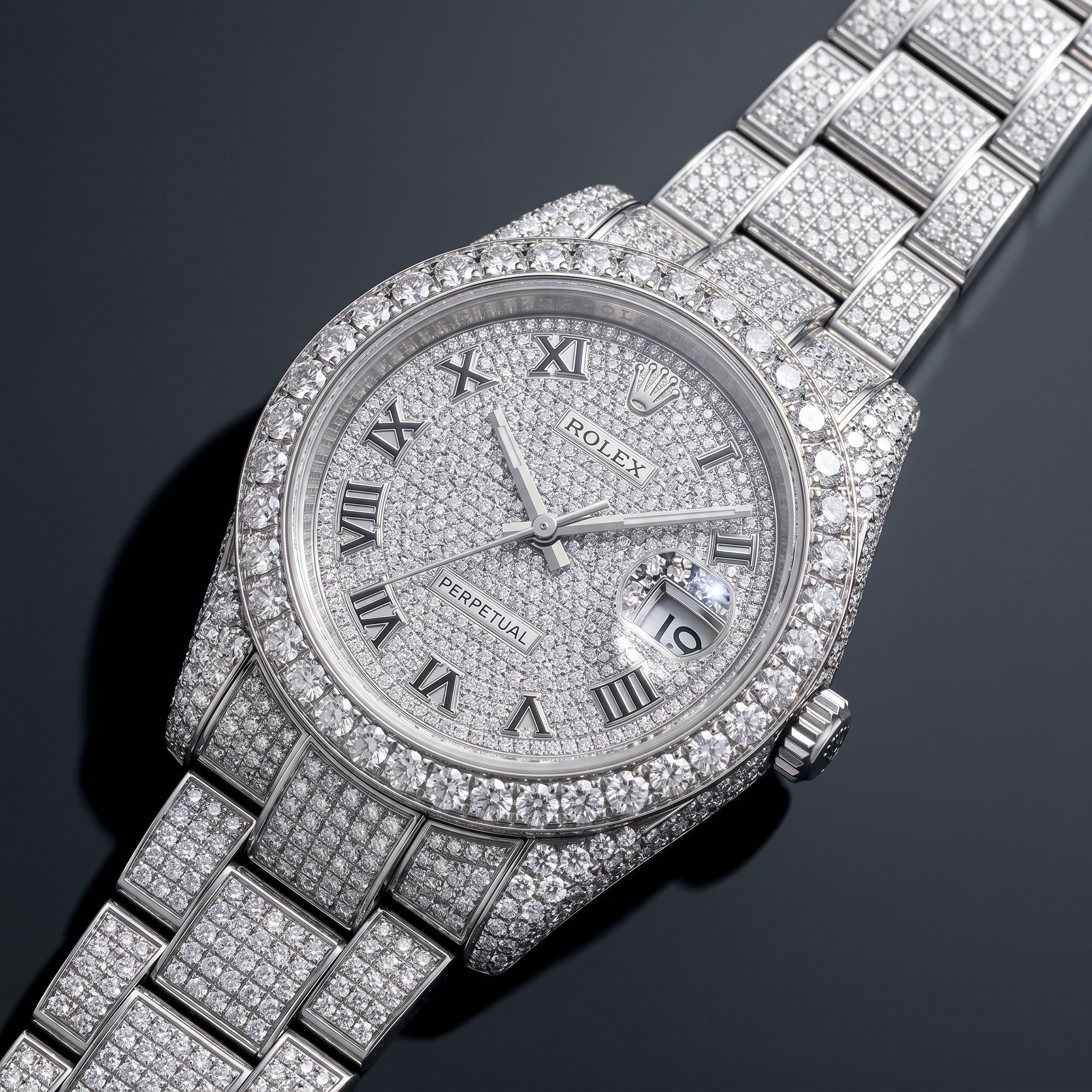 The Datejust Frostbite Roman Diamond Bustdown Timepiece