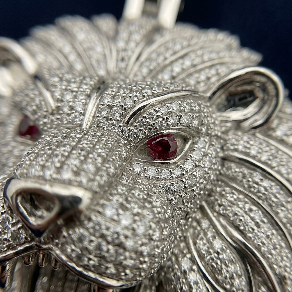 The Apex Sovereign Moissanite Lion Pendant