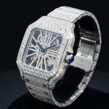 The Luminary Square "Bustdown" Skeleton Timepiece – Ice Edition
