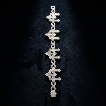 The Imperial Cruciform Link Bracelet in Moissanite