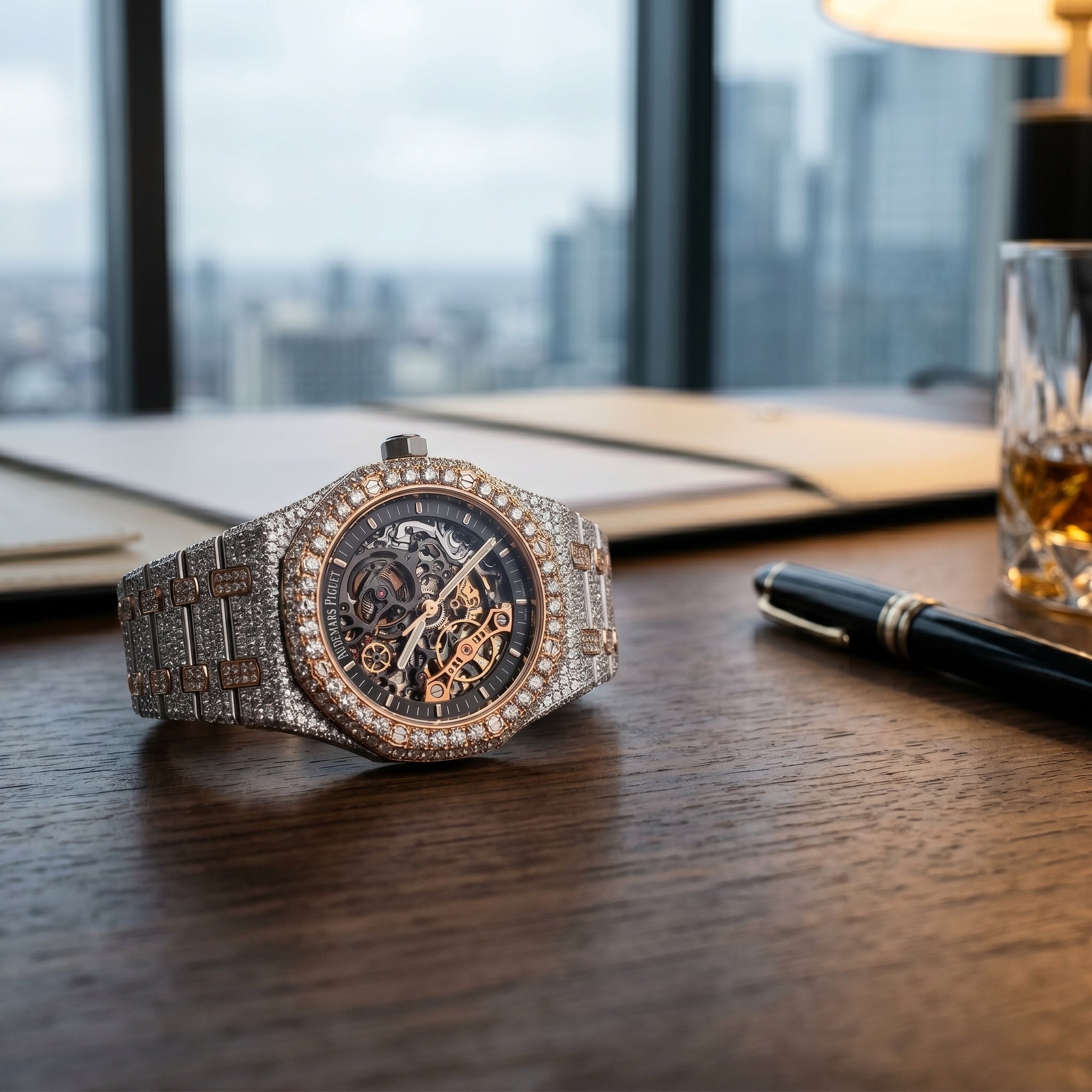 The Sovereign Skeleton "Bustdown" Two-Tone Timepiece