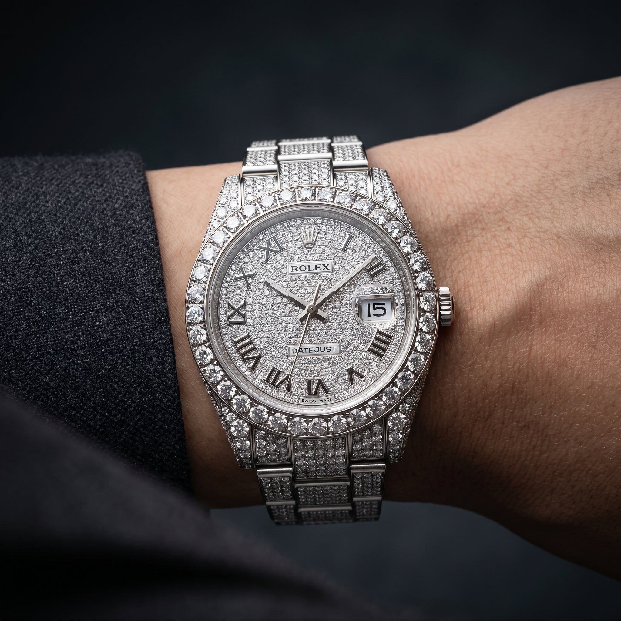 The Datejust Frostbite Roman Diamond Bustdown Timepiece