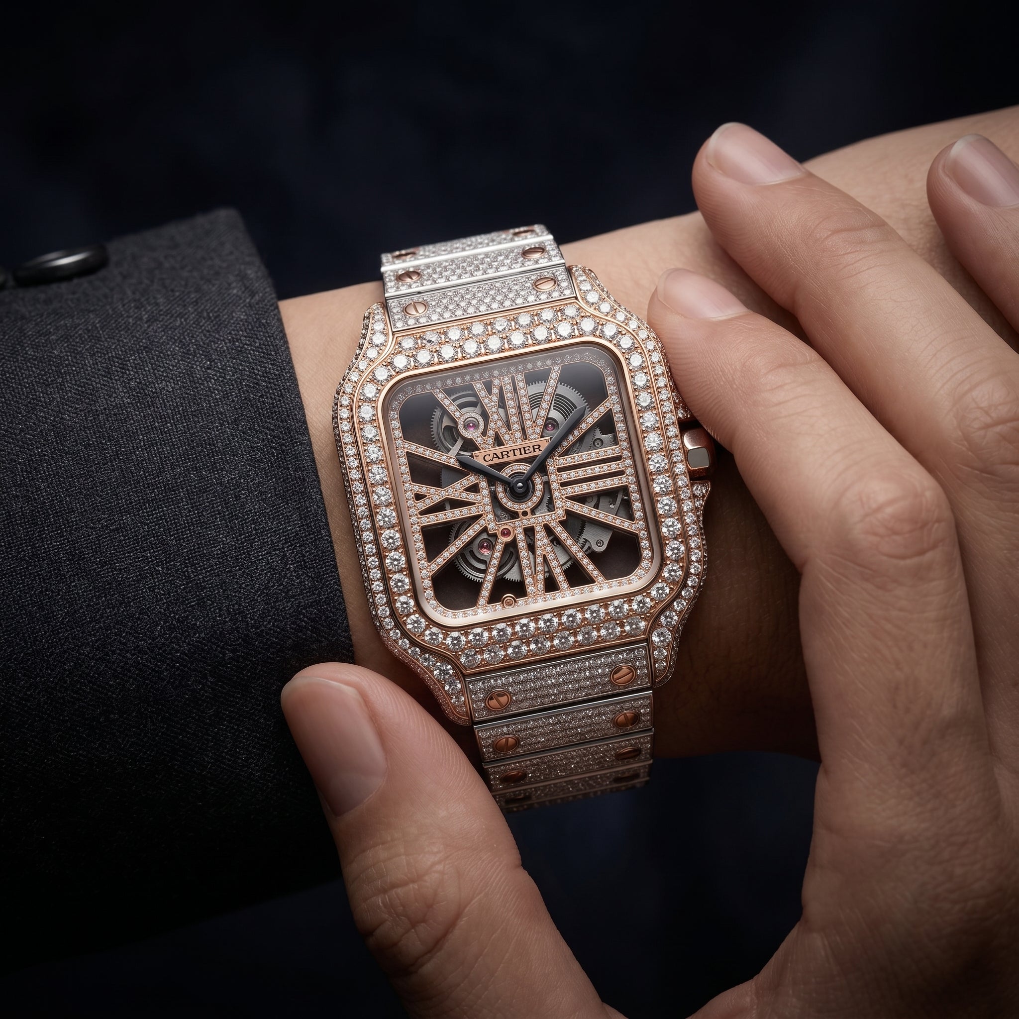 The Santos de Cartier Nocturne Skeleton Timepiece