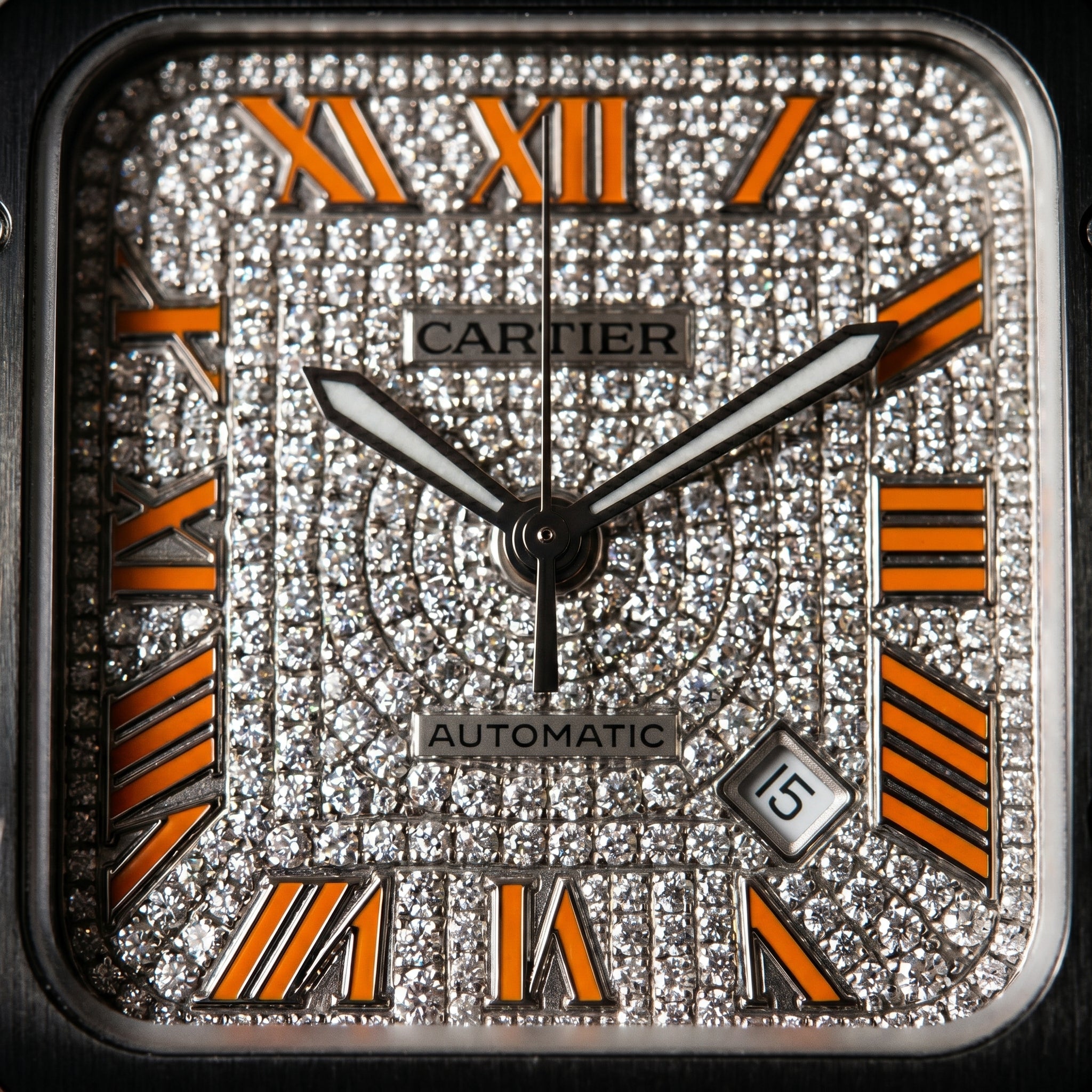 The Santos Noir Emerald Diamond Edition Timepiece