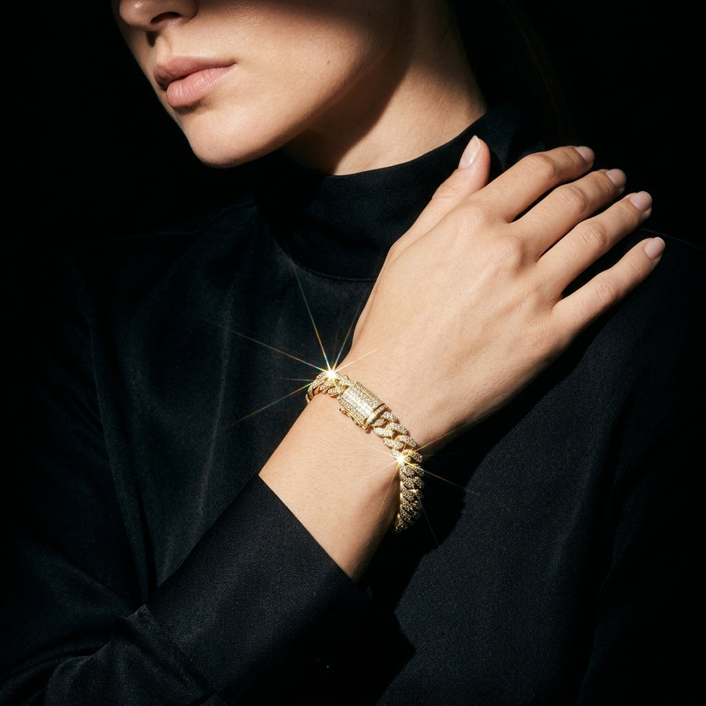 The Monaco Pavé Moissanite Cuban Link Bracelet
