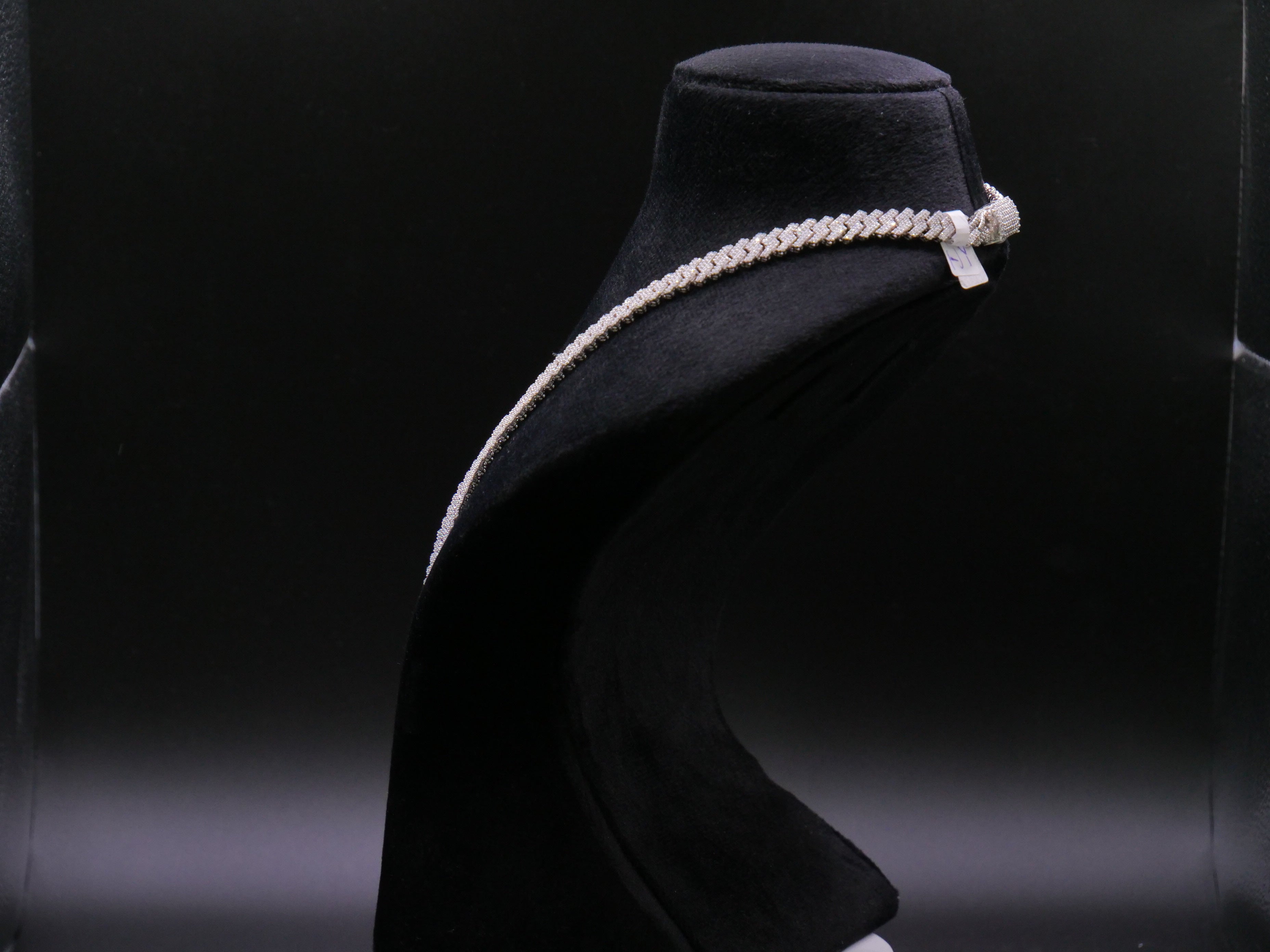 Iced Out Full Pavé Cuban Link Chain Necklace In Silver