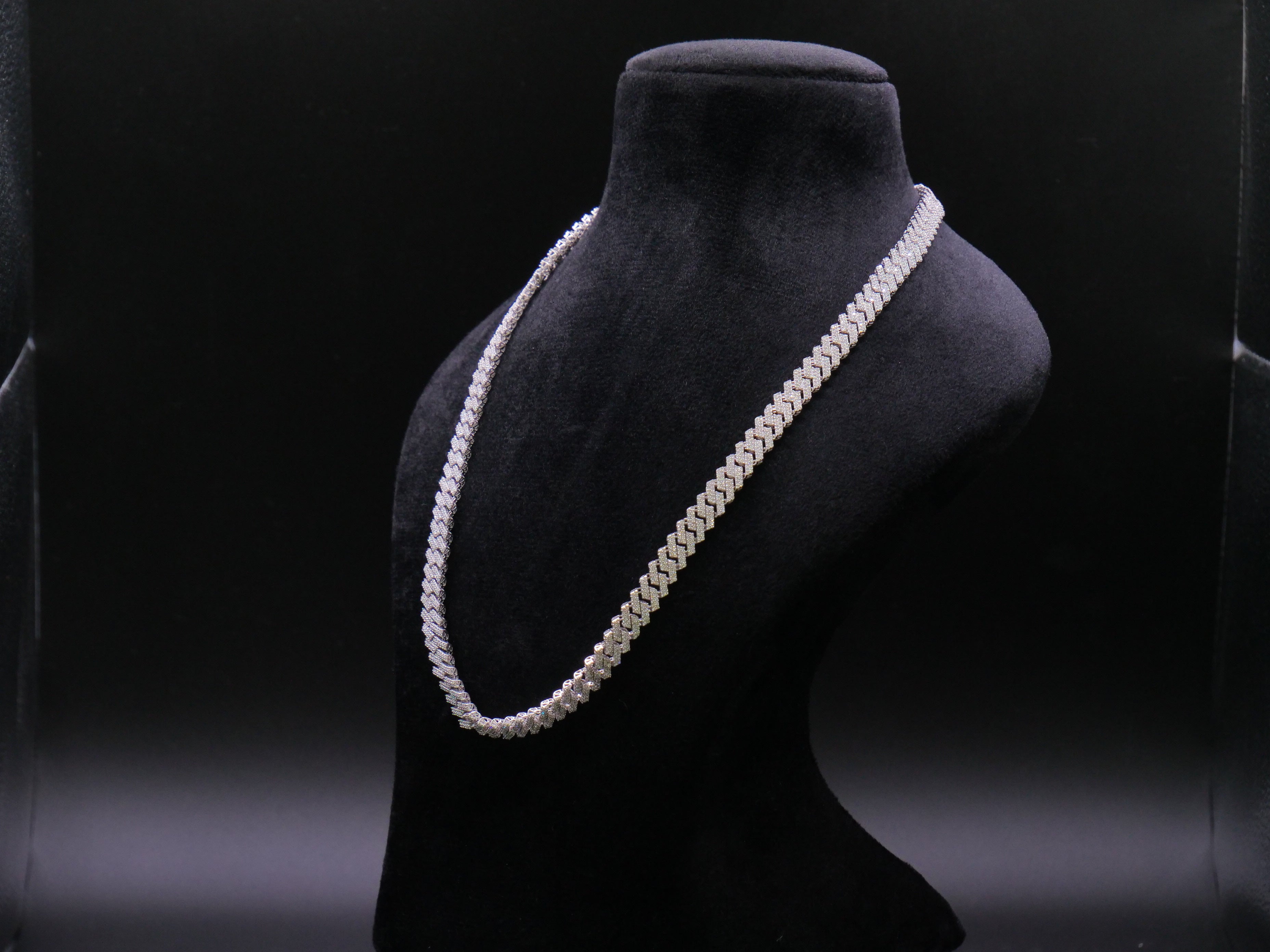 Iced Out Full Pavé Cuban Link Chain Necklace In Silver