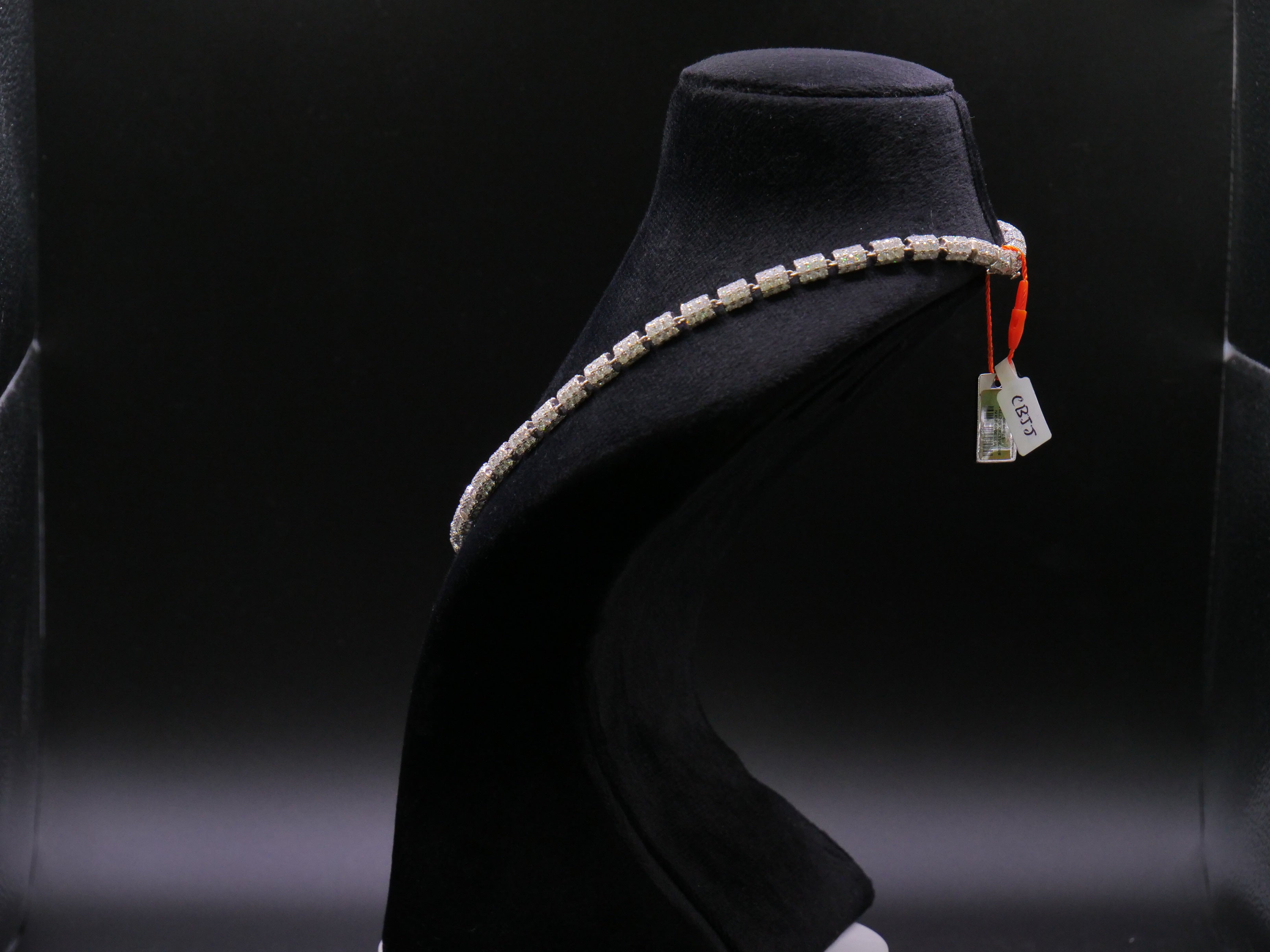 Iced Out Pavé Square-Link Statement Chain Necklace In Silver