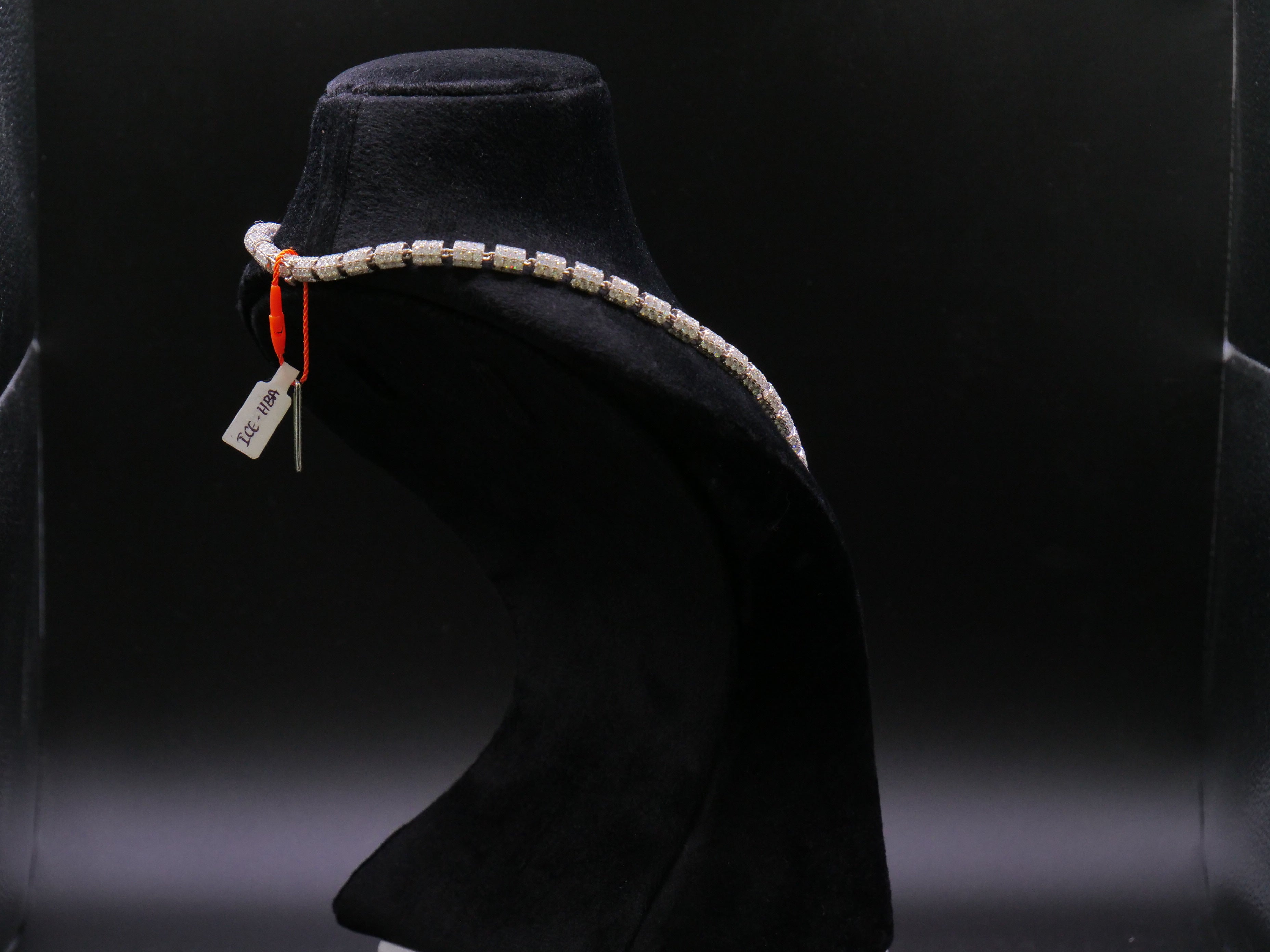 Iced Out Pavé Square-Link Statement Chain Necklace In Silver