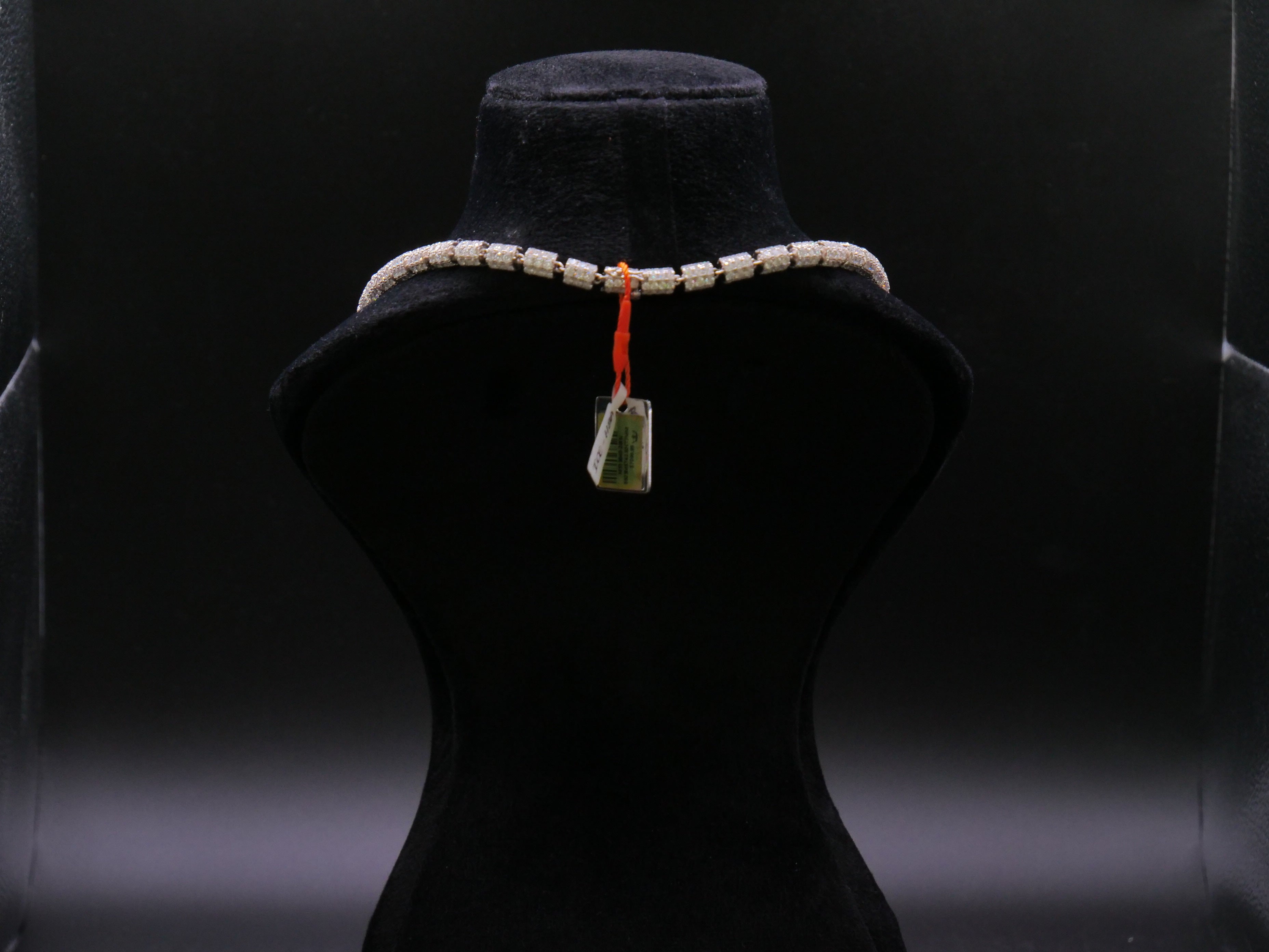 Iced Out Pavé Square-Link Statement Chain Necklace In Silver