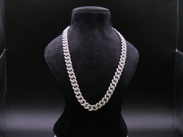 Heavyweight Iced Out Full Pavé Rounded Cuban Link Chain In Gold