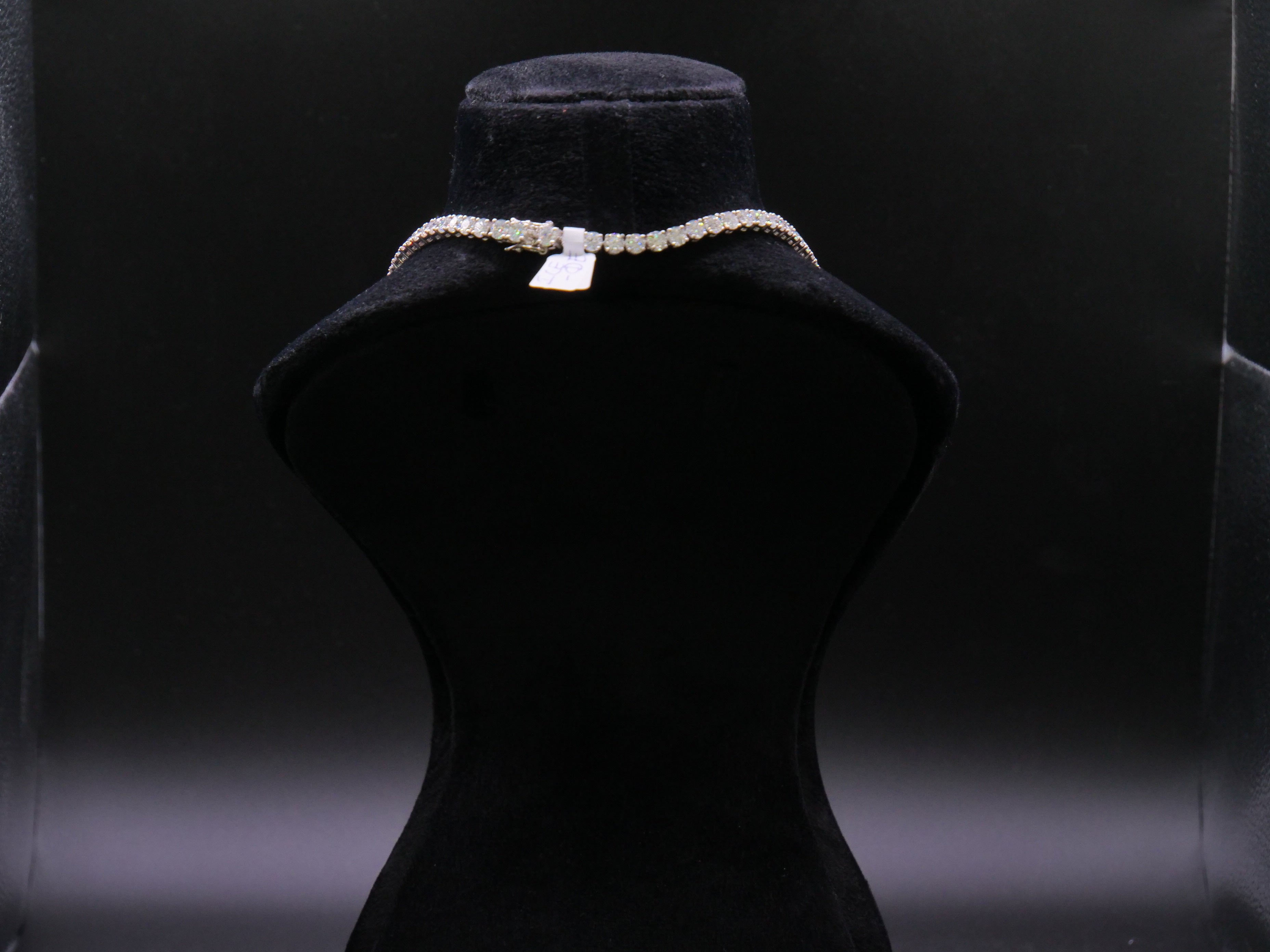 Classic Round-Cut Four-Prong Tennis Necklace In Silver