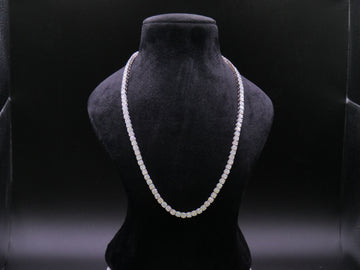 Classic Round-Cut Four-Prong Tennis Necklace In Silver