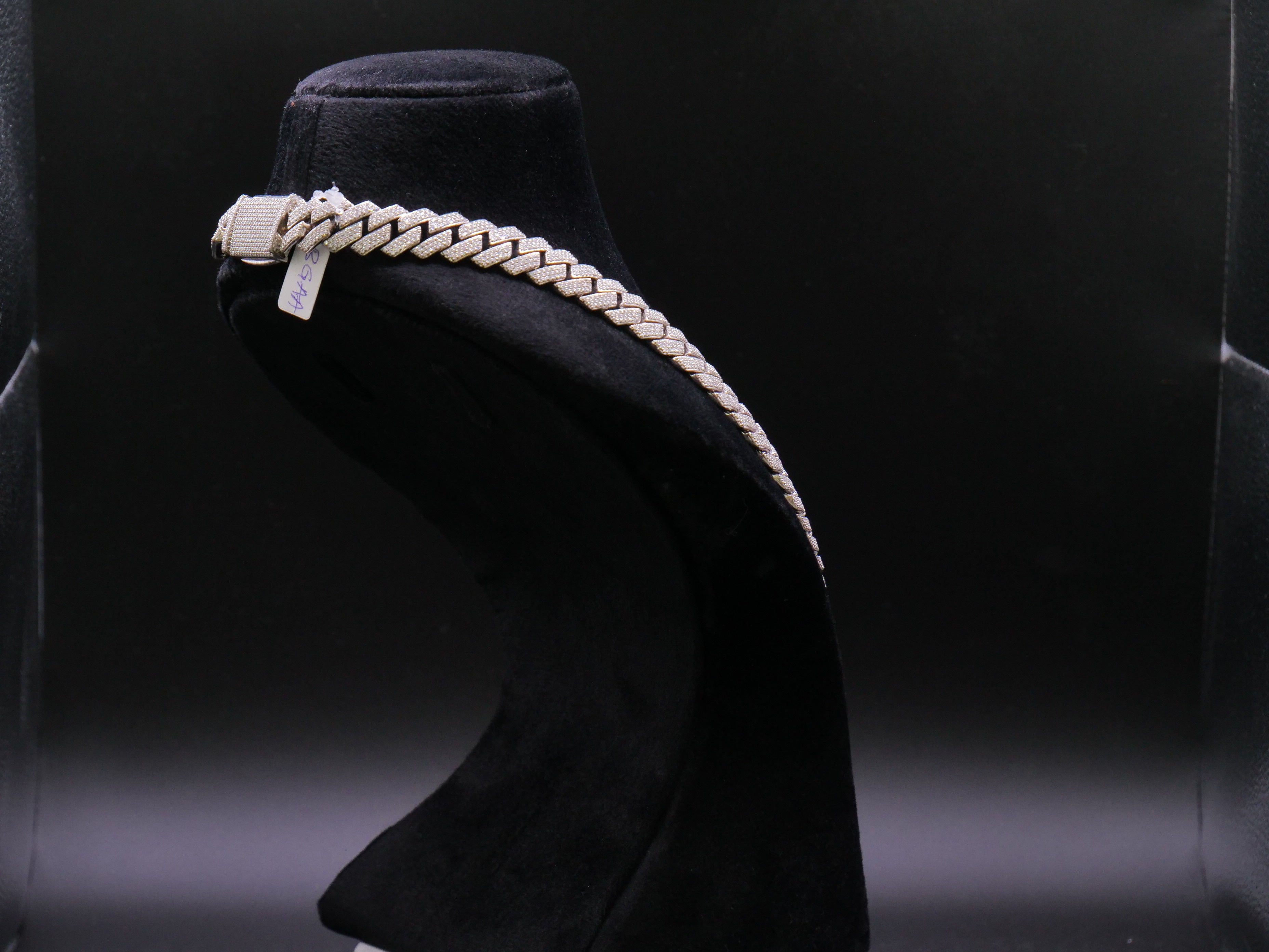 Wide Iced Out Full Pavé Cuban Link Chain Necklace In Silver