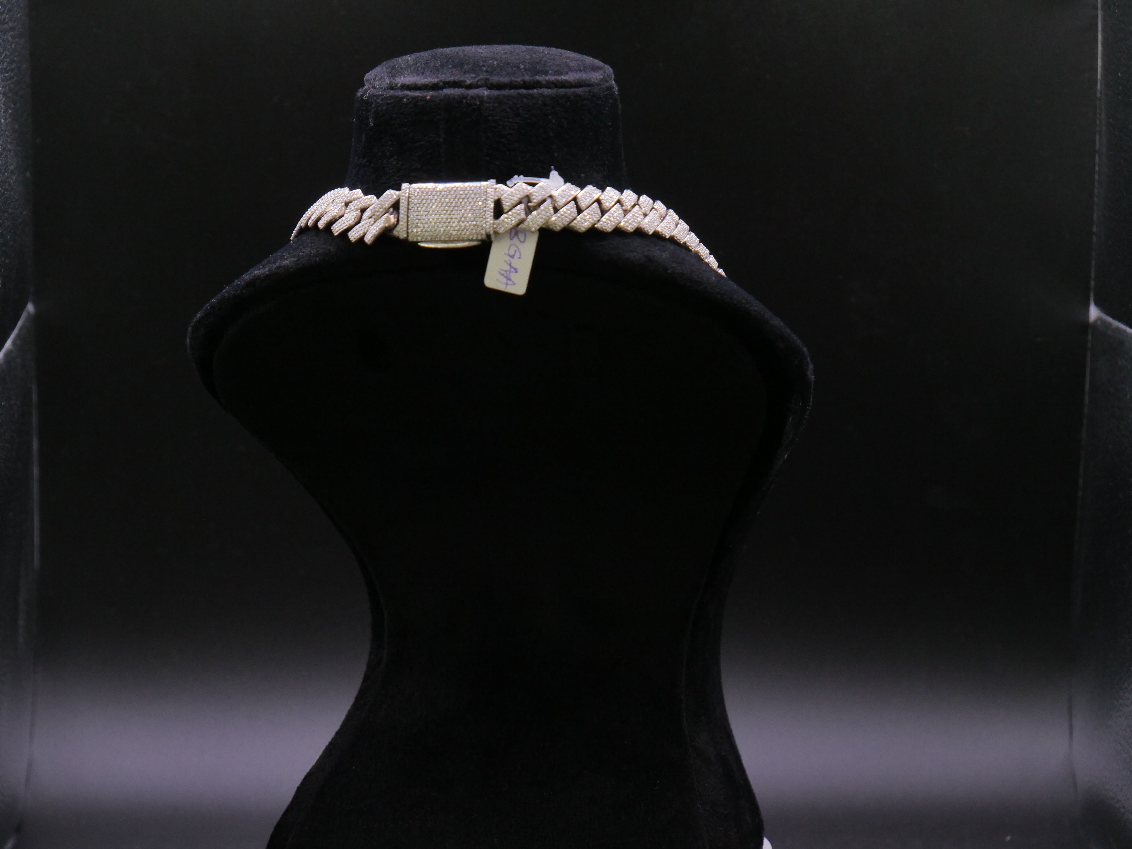 Wide Iced Out Full Pavé Cuban Link Chain Necklace In Silver